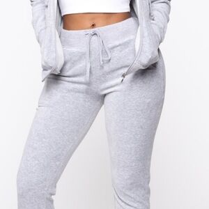 Fashion Nova Light Gray Jogger Set